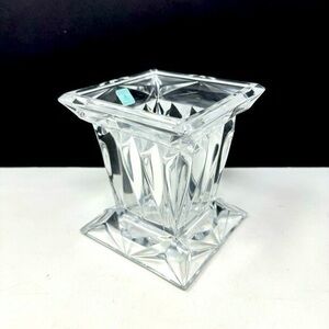 Partylite Quad Prism Pedestal Candle Holder made with Leaded Crystal